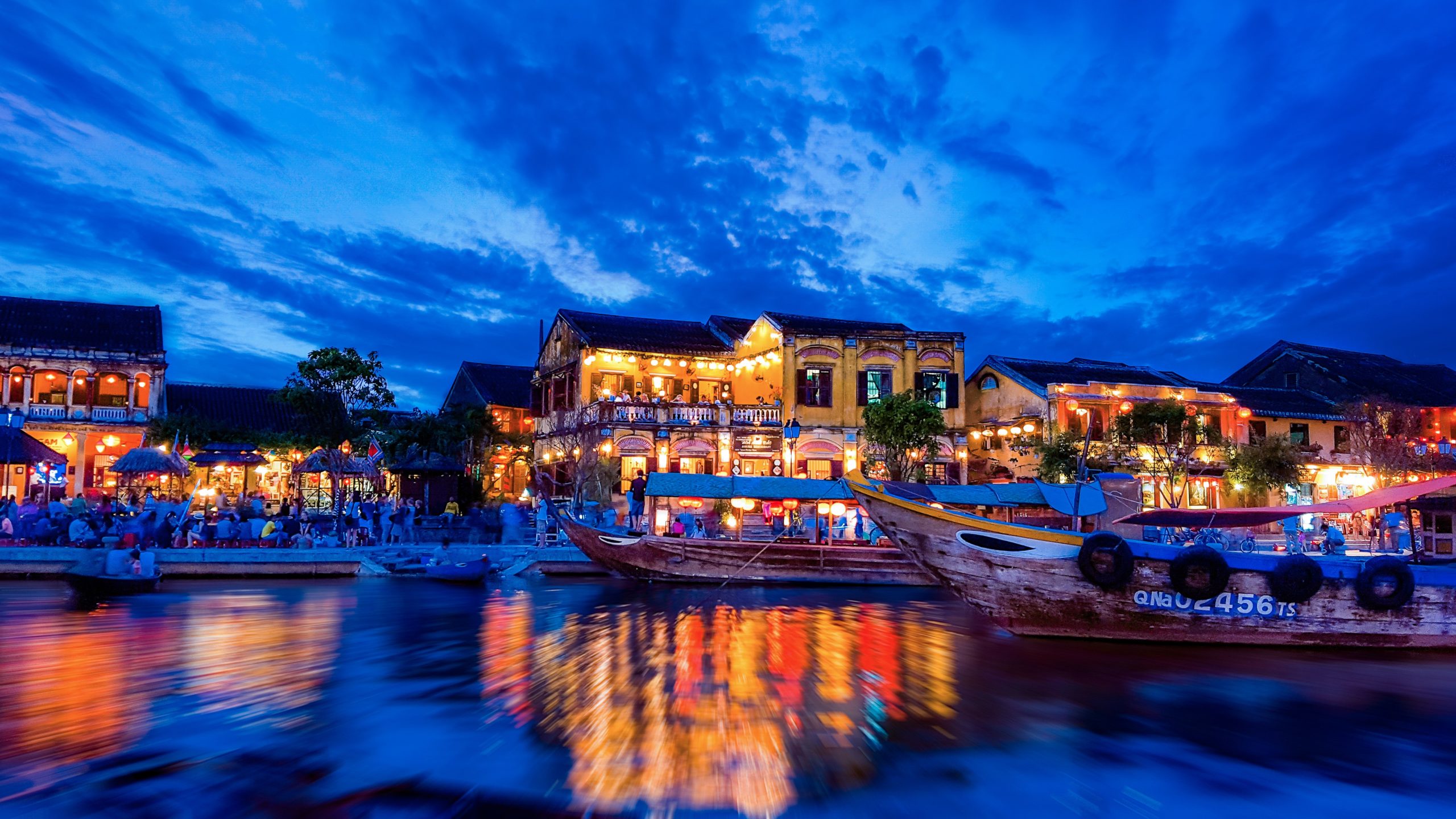 Hoi An Old Ancient Town near river in the night time